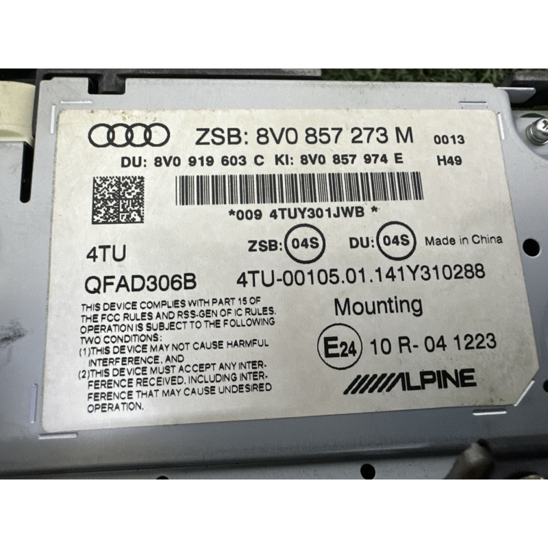Монитор (электрика) AUDI A3 8V 2015 1.8 8V0857273M6PS